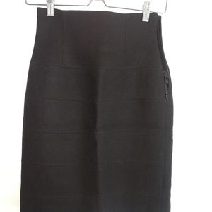 Zara Black High-Waisted Wool Pencil Skirt